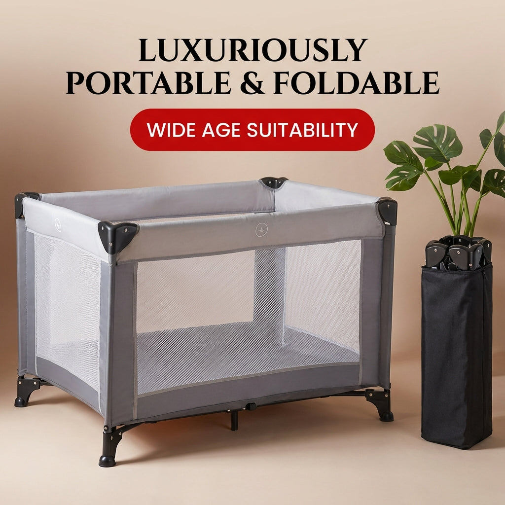 Foldable Portable Baby Playpen – Travel Crib & Safety Play Yard (Indoor & Outdoor)