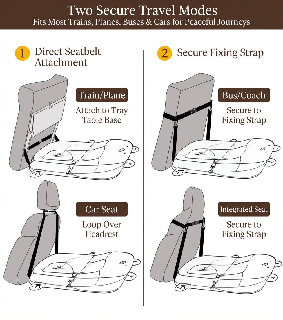 DreamRide™ Baby Car Travel Bed – Portable Backseat Sleeper & Comfort Nest for Safe Long Journeys