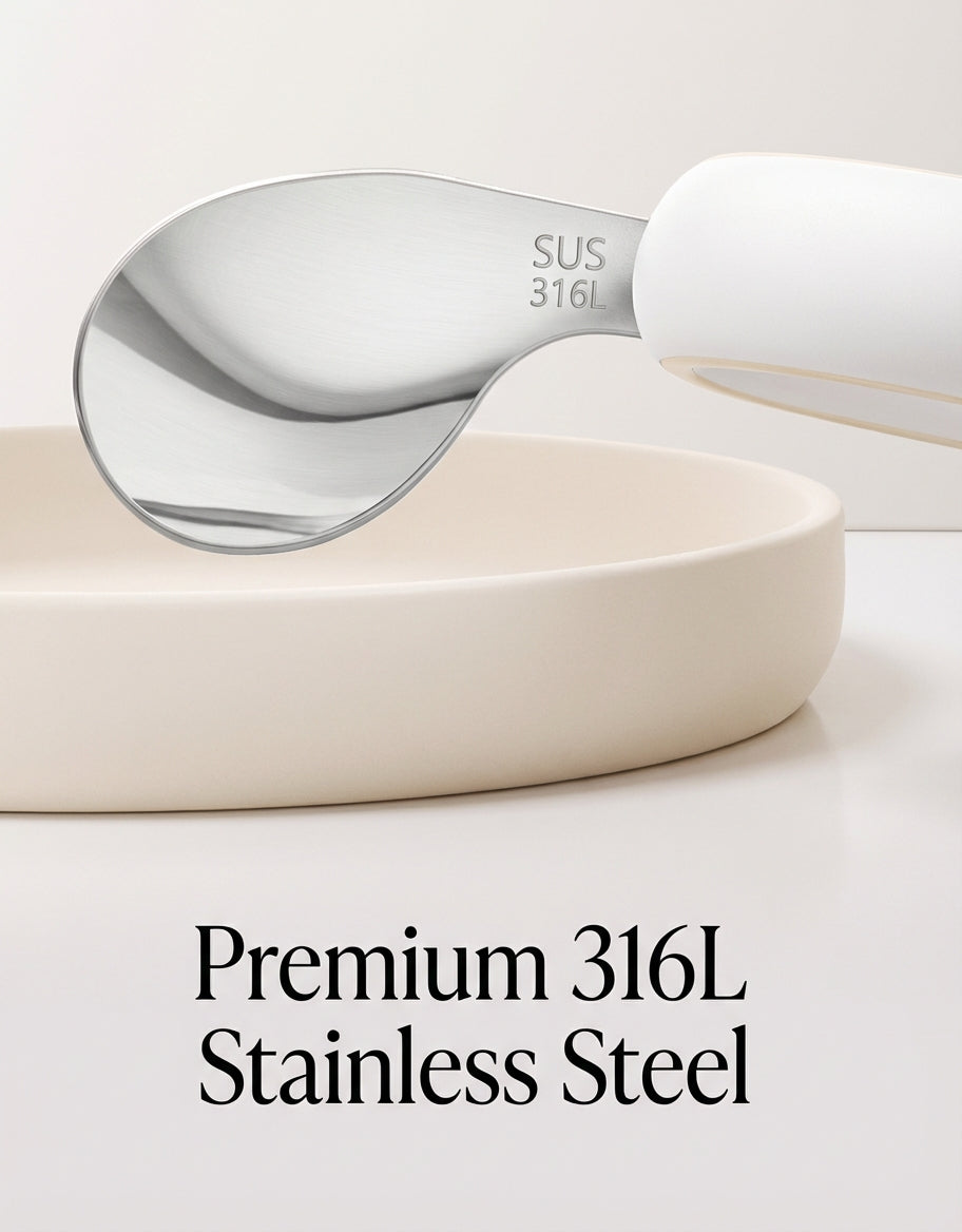 Taoqibaby™ Ergonomic Baby Spoon & Fork Set – 316L Stainless Steel Self-Feeding Training Utensils