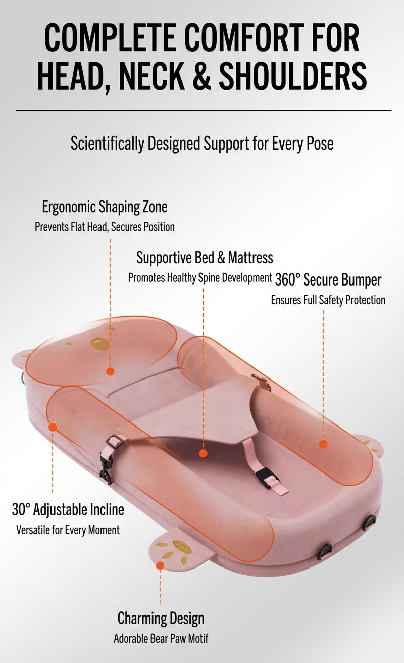 DreamRide™ Baby Car Travel Bed – Portable Backseat Sleeper & Comfort Nest for Safe Long Journeys